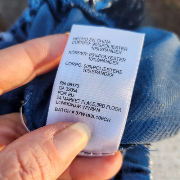 Ecote Anthro Blue Velvet Harem Pull On Jogger Pants Stretch High Waist Crop Sz S - Picture 11 of 11